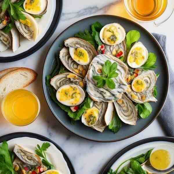 Салат Оливье с копченой скумбрией